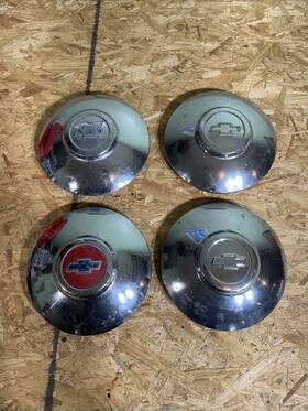 49c-1130 Chevrolet 1949 Car Dog Dish Poverty Hub Caps New Set Of 4