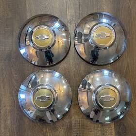 50c-1130 Chevrolet Oem Vintage 1949-1950 Car Hubcaps Set 4 Bel Air 150 210 Chrome Moon