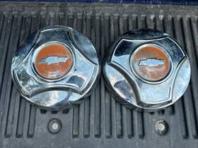 Chevrolet 66 1/2 C10 Chevy Pickup Truck Dog Dish Hub Cap Chrome Pair Used Original