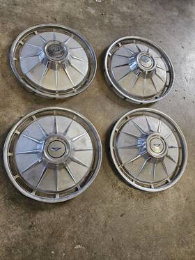 Chvi2 Chevrolet Set 4 Vintage 1961 Corvair 13 Inch Hubcap Wheel Cover Center Hub Caps