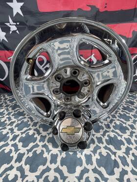 9595394 Chevy 16 Inch Silverado Sierra Oem Chrome Clad Steel Wheel Rim 1999-2008