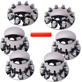 Emtss1062 Chrome 33mm Front Rear Wheel Axle Hub Cover Nut Semi Truck