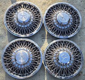 4284101 Chrysler Set Of 4 Oem 1982-1988 Dodge Plymouth Fwd 14 Inch Wire Hubcaps Wheel Covers