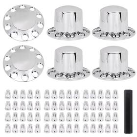 Cnnell0912-220 Cnnell Silver Hub Cover Semi Truck Wheel Axle Kit 33mm Lug Front And Rear Complete