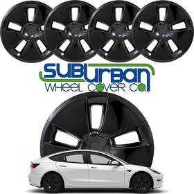 565-18blk Coast To International 56518blk Fits 2017-2023 Tesla Model 3 18 Inch Gloss Black Replacement Hubcaps