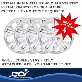 Cci55017s Coast To International Wheel Cover Set 17 In Silver Five Double-spoke