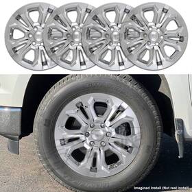 Coast2coast International Cci Imp511x Chrome Clip On Skin Covers 4pc For 2022-2025 Chevy Silverado 1500 Ltz 20 Inch Wheel