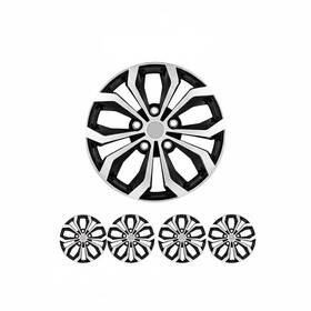 Cobra-tek 695528143331 Universal 4pc Hubcap Set For 15 Inch 16 17 Wheels Fits Most Cars