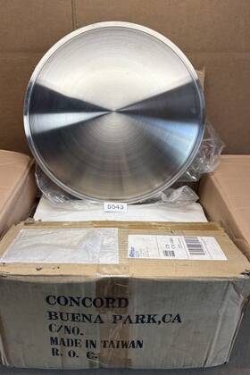 72153 Concord Vtg 15 Inch Racing Disc Solid Wheel Cover Full Moons Hot Rod Hub Caps Nos Set Of 4