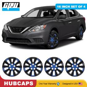 408c-wj-5132-bbb-16 Cpw 4 Pack 16 Inch Hubcaps Wheel Cover For 2013-2019 Nissan Sentra 2011-2017 Leaf
