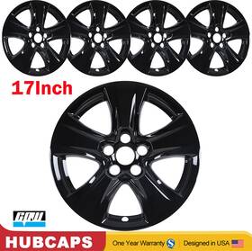 5177 Cpw Black 17 Inch Wheel Skins Hub Caps Rim Skin Covers 4 For Toyota Rav4 Xle 2019-2026