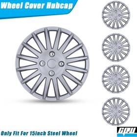 Wj-5019-b-15 Cpw 15in Set Of 4 Wheel Covers Snap On Full Hub Caps R15 Tire And Steel Rim