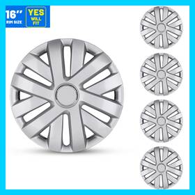 Wj-5062-b-16 Cpw 16ftft 1 Set Of Silver Wheel Covers Snap On Hub Caps For R16 Tire And Steel Rim New