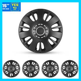 Cpw Wj-5065-bp-15 4pc Set 15in Wheel Covers Compatible With Steel Wheels Hubcaps