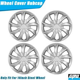 Wj-5084-b-14 Cpw 14 Inch Sets Of Silver Wheel Covers Hub Caps Fit R14 Tire Steel Rim Car Suv Truck