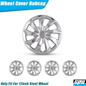 Wj-5084-c-17 Cpw 17 Inch 4 Hubcaps Wheel Covers Snap On Full Hub Caps Fit R17 Tire And Rim Chrome