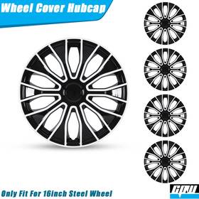 Wj-5086-bw-16 Cpw Hubcaps 16ftft Wheel Covers Black White Lacquer Universal Rim