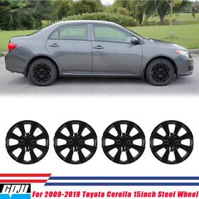 Wj-5093g-bl-15 Cpw 15 Inch Hubcap Wheel Covers For 2009-2019 Toyota Corolla 15ftftblack Lacquer Hub Cabs