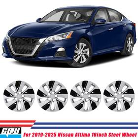 Wj-5101-dp-16 Cpw For 2019-2025 Nissan Altima 16 Inch Hubcap Silver And Black Lacquer Wheel Covers