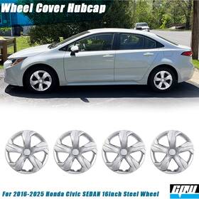 Wj-5106-c-16 Cpw 16 Inch Hubcap Chrome 4 Wheel Covers For 2016-2025 Honda Civic Sedan 16ftft Steel Rim