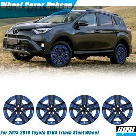 Wj-5107-bbb-17 Cpw 17 Inch Hubcap Black Blue Lacquer Wheel Covers For 2013-2018 Toyota Rav4 17ftft Rim