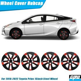 Wj-5130-brb-15 Cpw For 2016-2022 Toyota Prius 15inch Hubcap Black Red Lacquer Wheel Covers