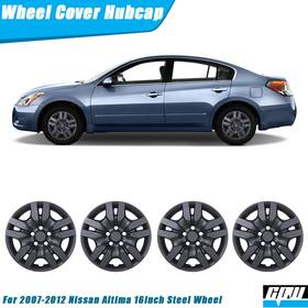 Wj-5134-bl-16 Cpw For 2007-2012 Nissan Altima 16 Inch Hubcap Set Of 4 Black Matte Wheel Covers