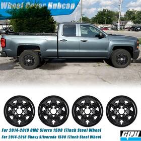 Wj-5152-bl-17 Cpw 17ftft Steel Wheel Skins Hubcaps For 2014-2018 Chevy Silverado 1500