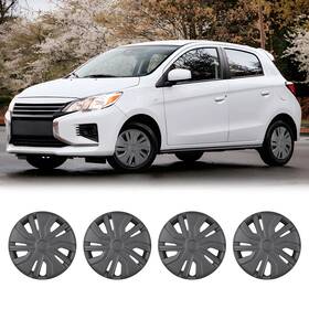 Wj-5157-bp-14 Cpw For 2014-2025 Mitsubishi Mirage 14inch Wheel Black Matte Pp Hubcap Snap-on