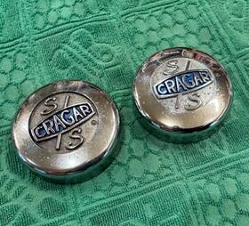 27110 Cragar 2 S/s Vintage Center Caps Mag Wheel Rim Chrome 60s 70s 3.25 Inch Dia