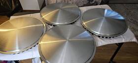 80601-14 Custom Accessories Set Of 4 - 14 Inch Racing Disk Full Moon Hubcap Wheelcover Nos Out Package