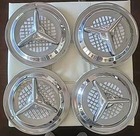 Shc01-15 Custom 15 Inch Fiesta Chrome Hub Caps Lot Of 4 Cool Hot Rod Rat Low Rider