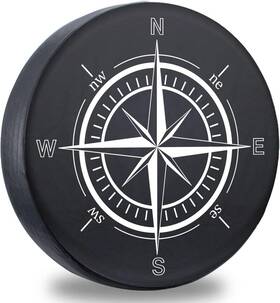 Dk-mc-c06 Dkiigame Spare Tire Cover Weatherproof Vinyl Leather 32 Inch -33 Compass Print