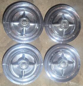 25594 Dodge Set Of 4 Vintage Oem 1955-1956 Coronet Chrome Flipper Hubcaps Wheel Covers