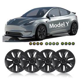 030-my-doietc Doietc D. New Black Matt Finish Wheel Covers For Model Y 19 Inch. Fits 2019-2024