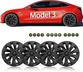 Dt-m3-mb Doietc Wheel Covers For Model 3 18 Inch 4 Pcs Hubcaps Matte Black