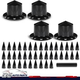 Dsa474999 Ds-auto-parts Rear Wheel Axle Hub Cover Kit 33mm Spiked Semi Abs Plastic Satin Black New