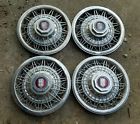 E3az-1130-b Ford Set Of Oem Ltd Mercury Rwd Wire Spoked Hubcaps
