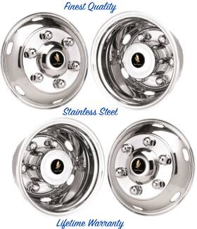 Aeqris175-4 Eagle 17.5 Inch Isuzu Npr Nrr Truck 6 Lug Stainless Wheel Simulator Rim Liner Covers Set