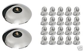 Eagle Flight 616065006330 Aluminum Wheel Axle Trim Kit 22.5 Inch Front Steer Wheels Semi Trucks 6 Spline
