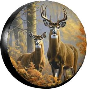 27.5-29.5in Eugzak 749727674889 Rv Spare Tire Covers 15 Inch Diameter 70-75cm/27.5-29.5in Two Deer