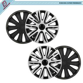 E175535way Ewaymotor 4x Hub Caps 15 Inch Wheel Cover Black And Silver Kit Fits All Makes Models
