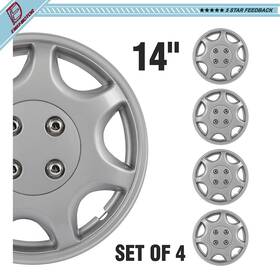 Ewaymotor E178703way 14 Inch Set Of 4 Wheel Covers Full Rim Snap On Hub Caps Fits R14 Tire And Steel Wheels