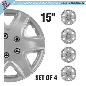 Ewaymotor E178722way 15 Inch Set Of 4 Wheel Covers Full Rim Snap On Hub Caps Fits R15 Tire And Steel Wheels