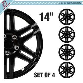 Ewaymotor E178735way 14 Inch Set Of 4 Wheel Covers Full Rim Snap On Hub Caps Fits R14 Tire And Steel Wheels