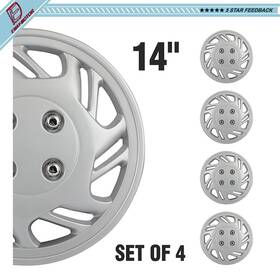 Ewaymotor E178743way 14 Inch Set Of 4 Wheel Covers Full Rim Snap On Hub Caps Fits R14 Tire And Steel Wheels