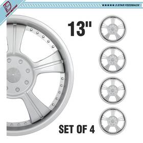 E178755way Ewaymotor 4pc 13 Inch Wheel Covers Full Rim Snap On Hub Caps Fits R13 Tire And Steel Wheels