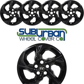 Fits 2022 Hyundai Tucson Se Sel # 7711-gb 17inch Gloss Black Wheel Skins Set 4