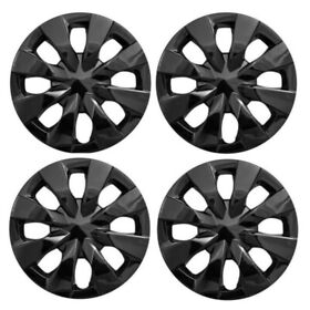 527-15blk For 2020 Toyota Corolla 15inch 8-spoke Black Hubcaps Wheelcover Set Of 4
