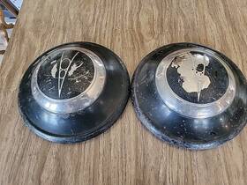 Ford 1930s V8 2-vintage Antique Wheel Rim Hubcap Dog Dish Center Cap Rat Rod